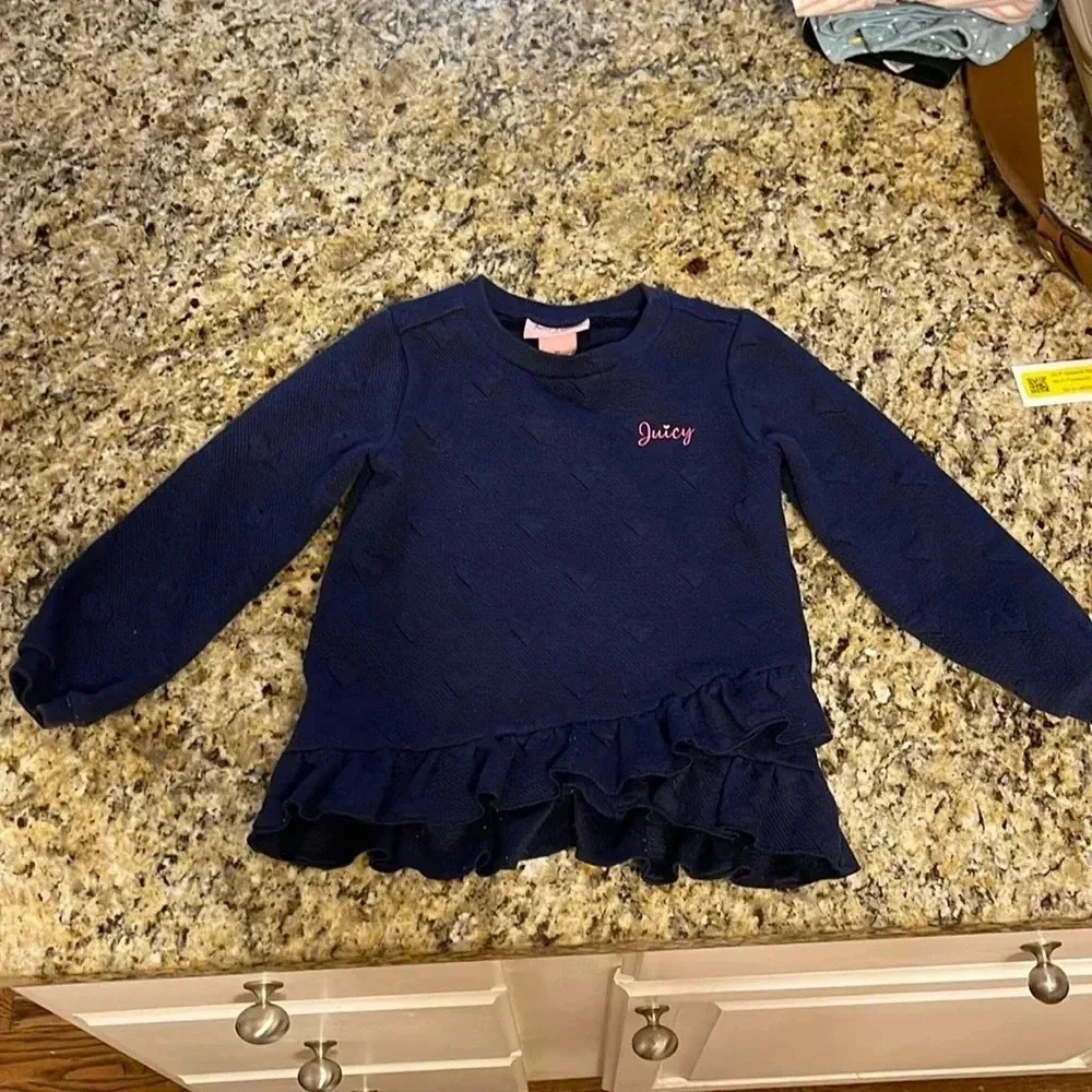 Juicy Couture blue ruffled sweatshirt size 3T